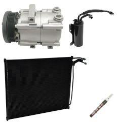 2000 Ford E-150 Econoline Club Wagon Custom 4.2L Compressor and Condenser Kit (KT AE44A)
